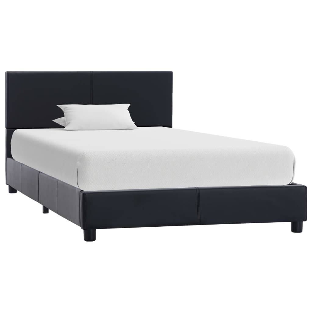 vidaXL Bettgestell Schwarz Kunstleder 90x200 cm