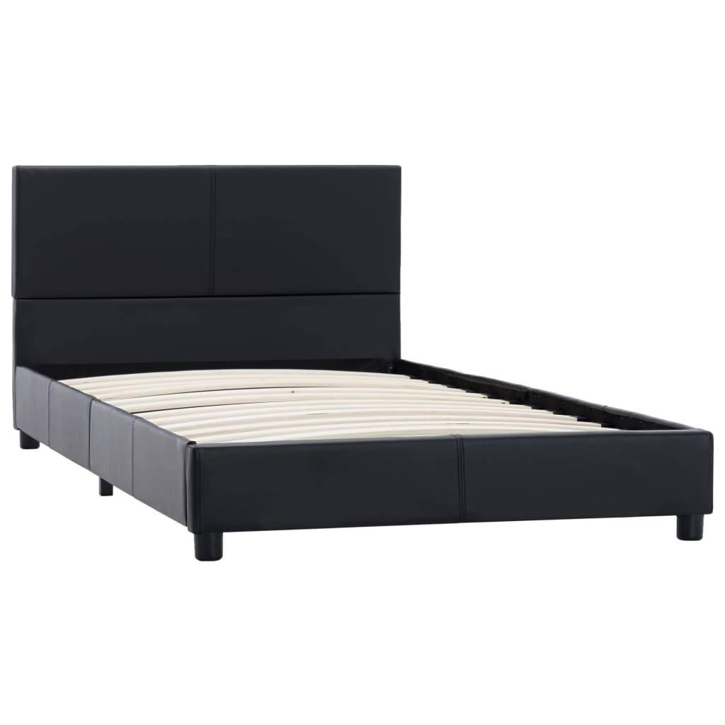 vidaXL Bettgestell Schwarz Kunstleder 100x200 cm