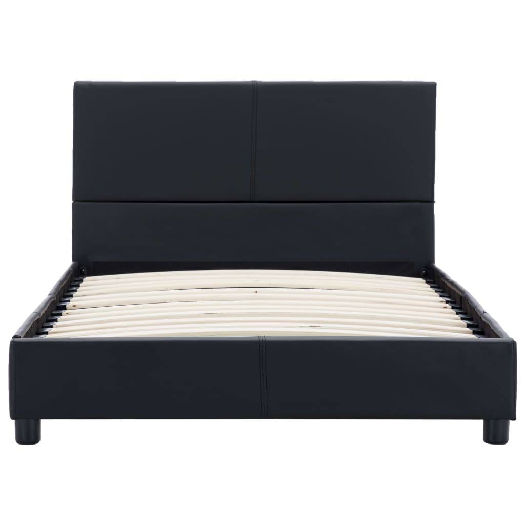 vidaXL Bettgestell Schwarz Kunstleder 100x200 cm