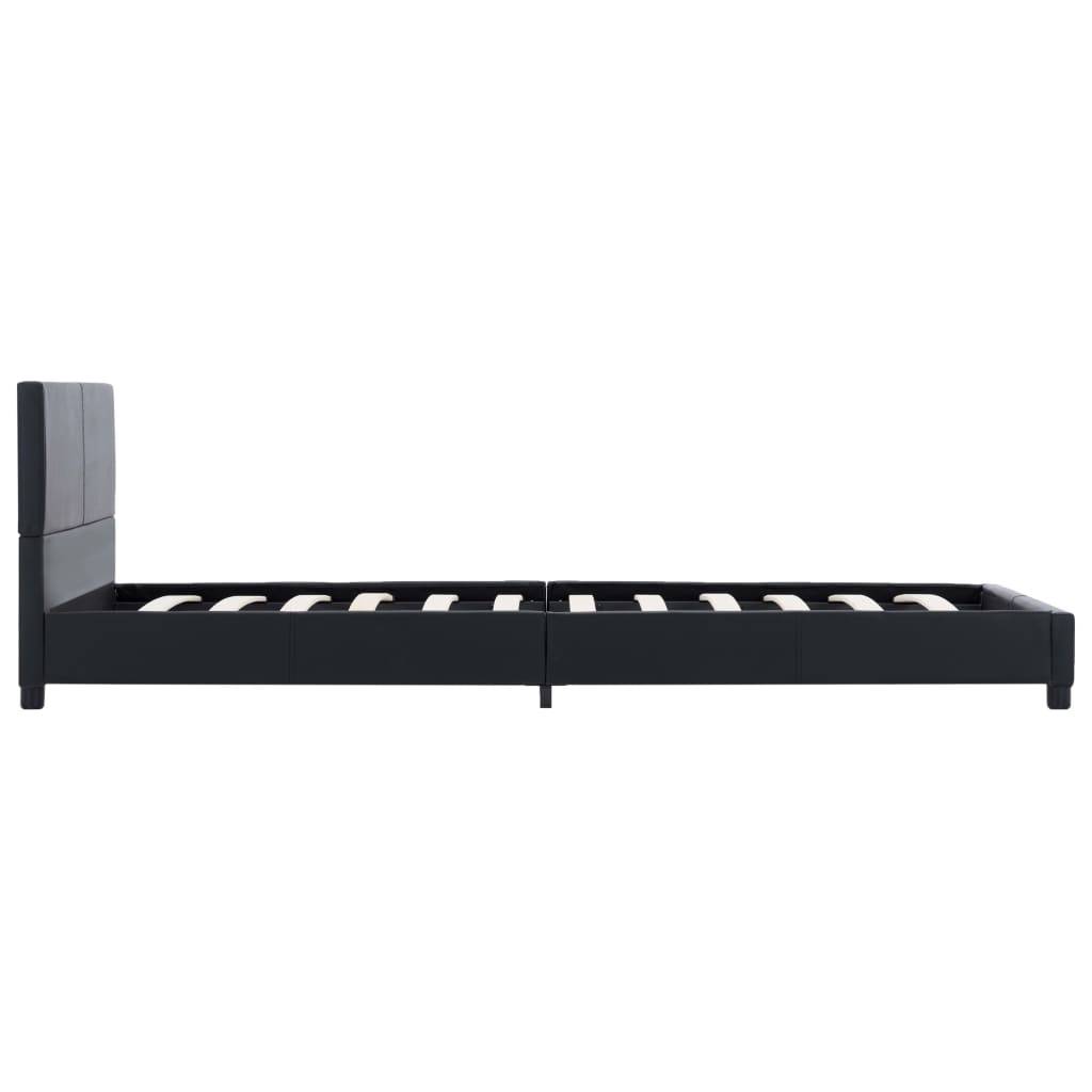 vidaXL Bettgestell Schwarz Kunstleder 90x200 cm