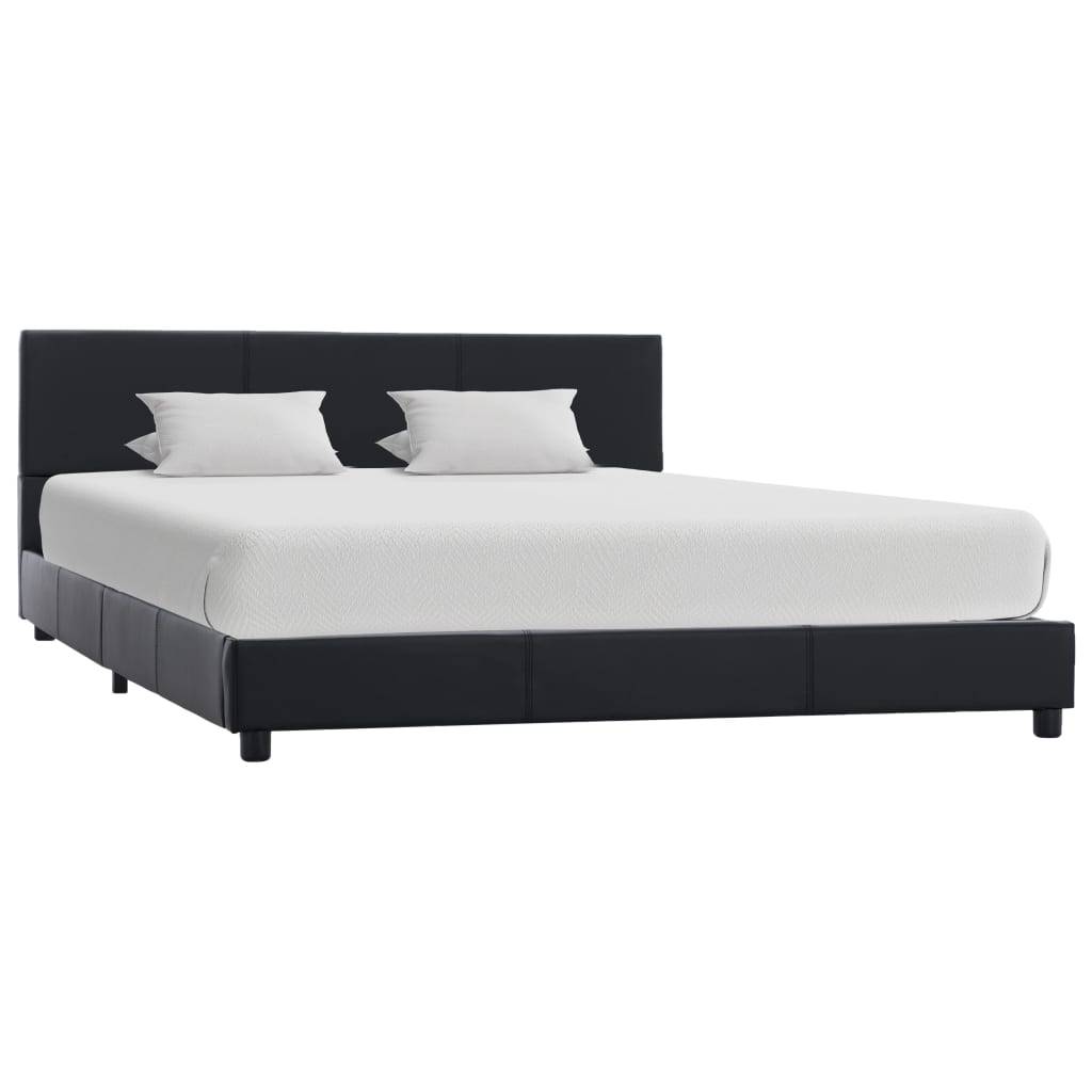 vidaXL Bettgestell Schwarz Kunstleder 140x200 cm