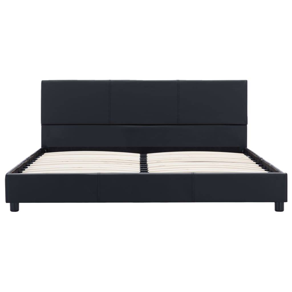 vidaXL Bettgestell Schwarz Kunstleder 140x200 cm
