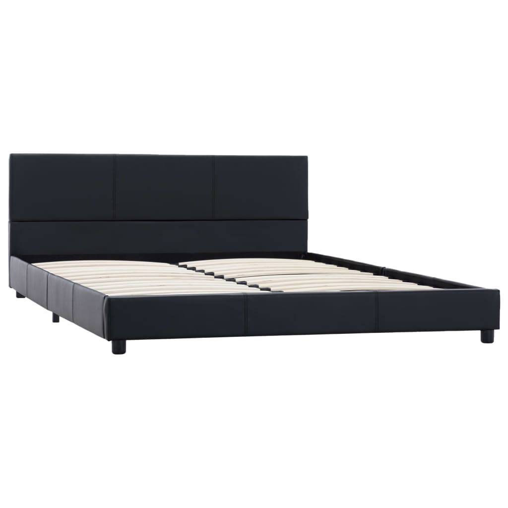 vidaXL Bettgestell Schwarz Kunstleder 140x200 cm