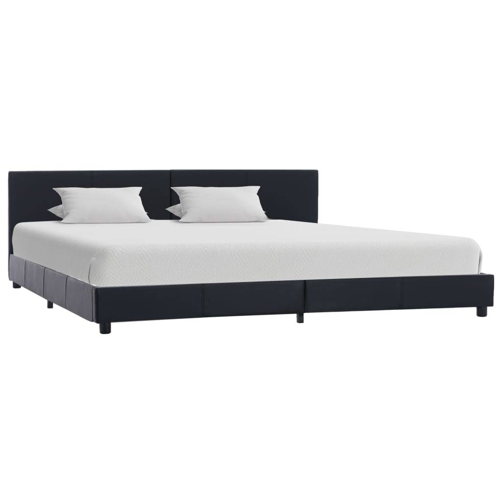 vidaXL Bettgestell Schwarz Kunstleder 180x200 cm