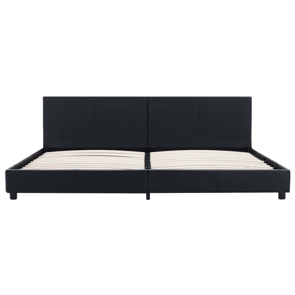 vidaXL Bettgestell Schwarz Kunstleder 180x200 cm