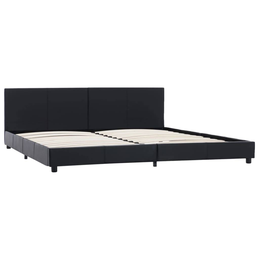 vidaXL Bettgestell Schwarz Kunstleder 180x200 cm