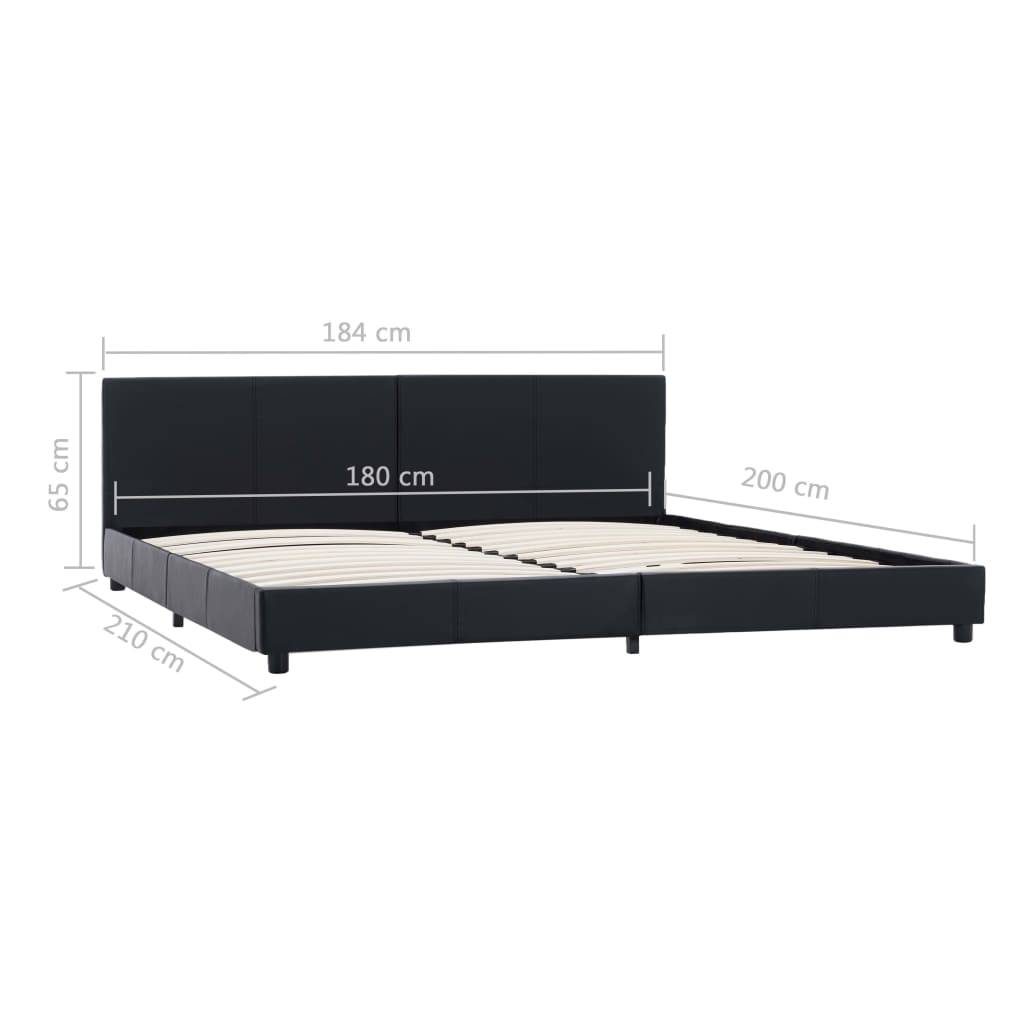vidaXL Bettgestell Schwarz Kunstleder 180x200 cm