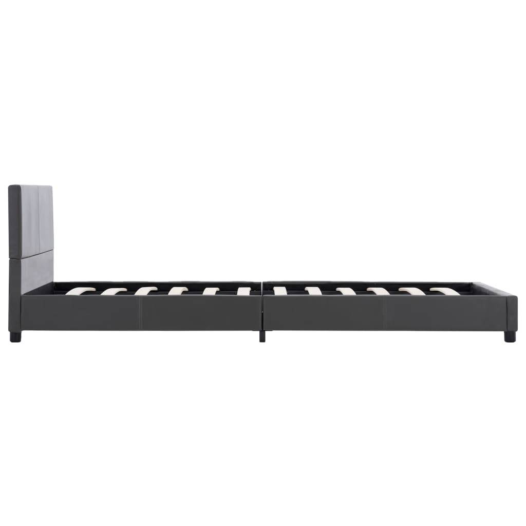 vidaXL Bettgestell Grau Kunstleder 90x200 cm