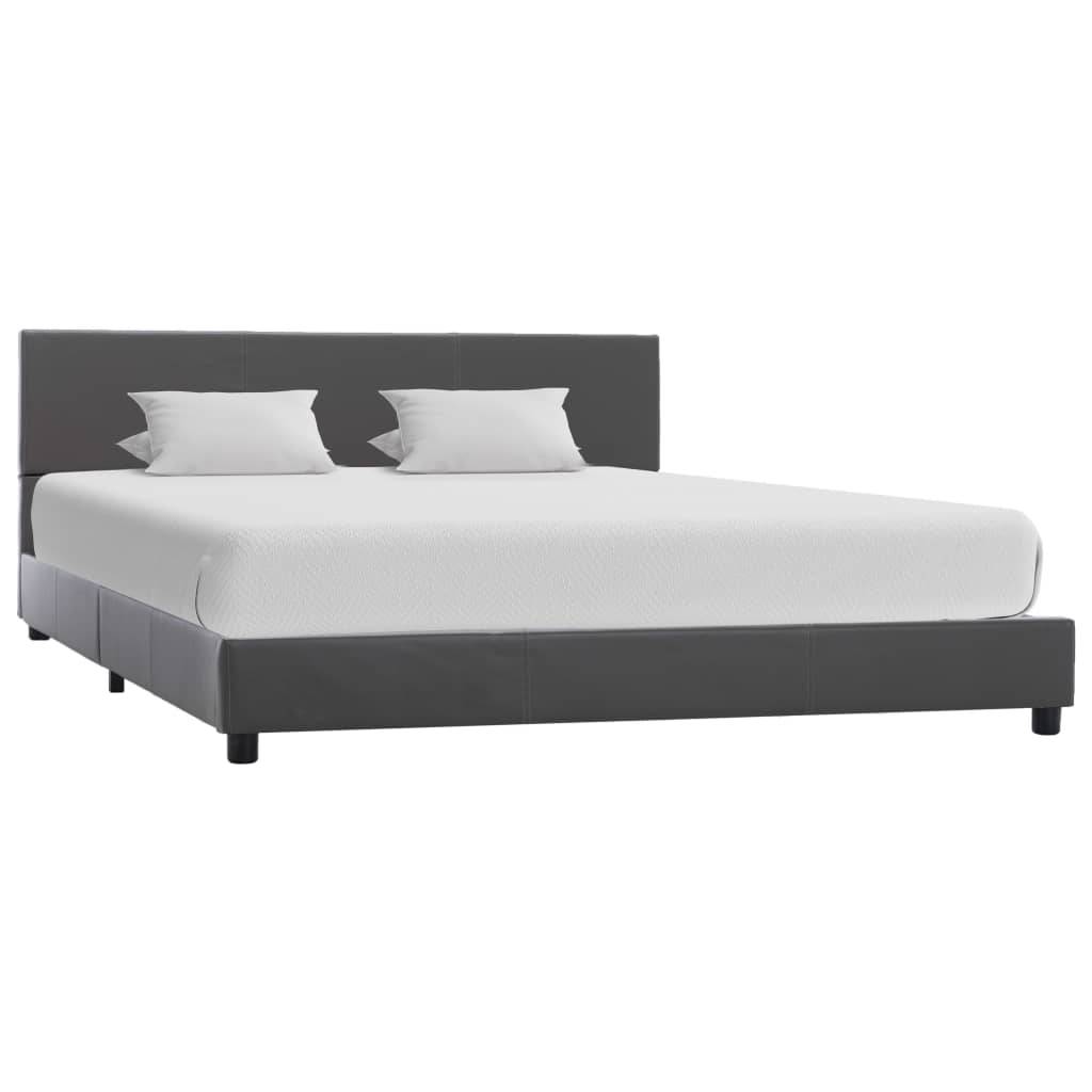 vidaXL Bettgestell Grau Kunstleder 160x200 cm