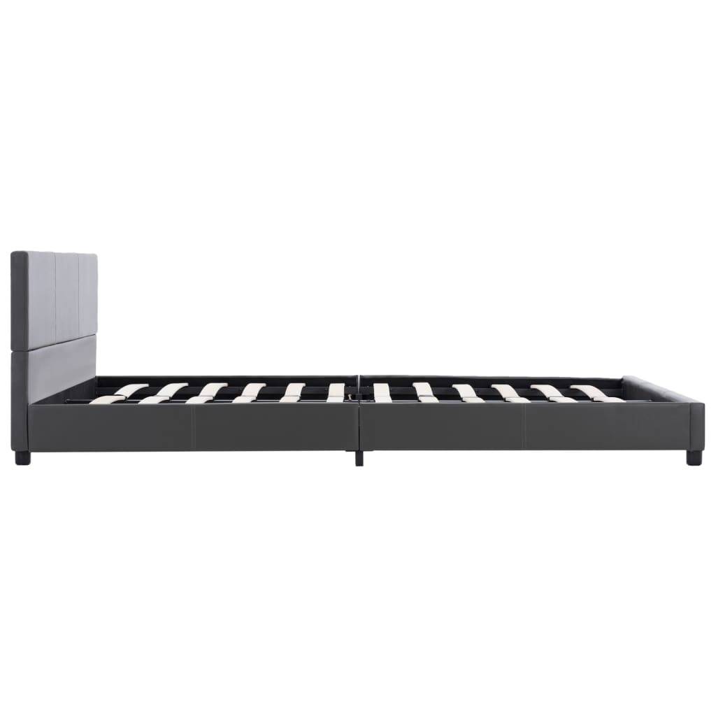 vidaXL Bettgestell Grau Kunstleder 120x200 cm