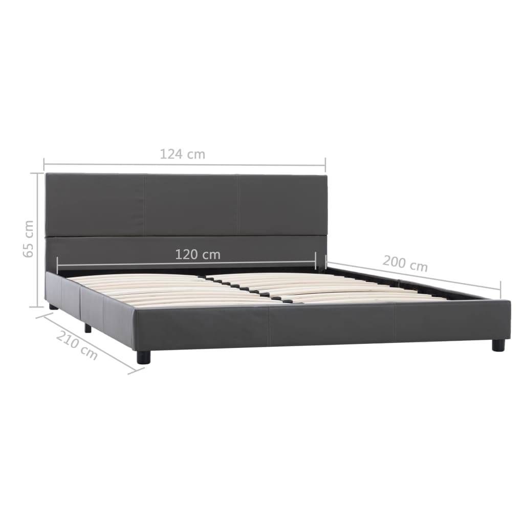 vidaXL Bettgestell Grau Kunstleder 120x200 cm
