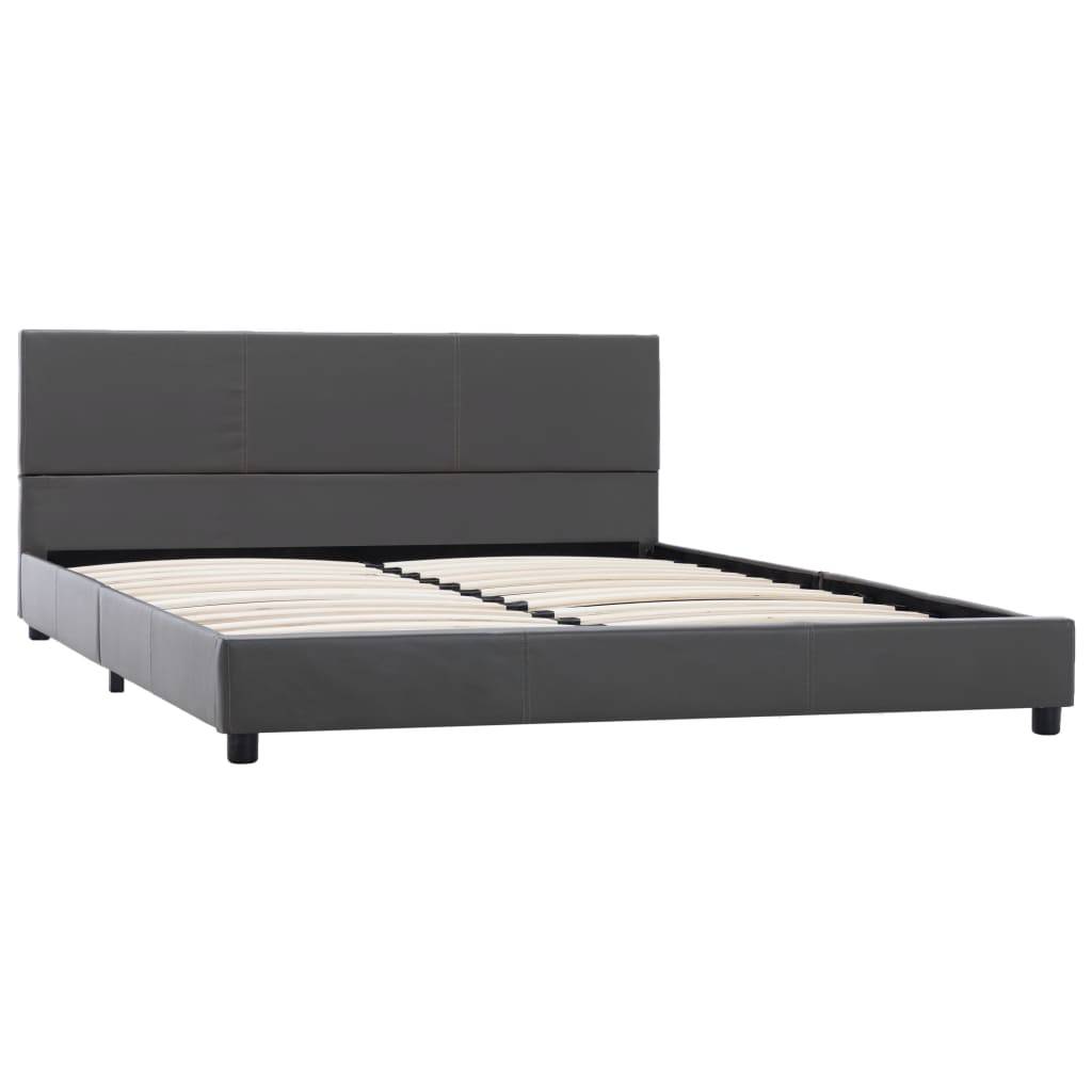 vidaXL Bettgestell Grau Kunstleder 120x200 cm