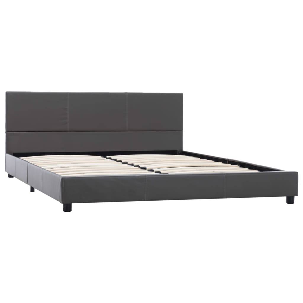 vidaXL Bettgestell Grau Kunstleder 160x200 cm