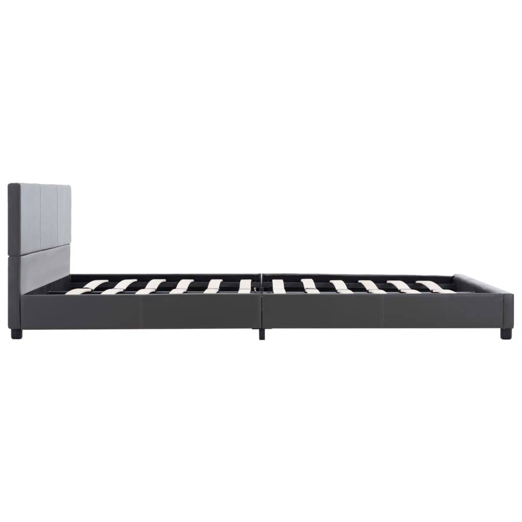 vidaXL Bettgestell Grau Kunstleder 140x200 cm