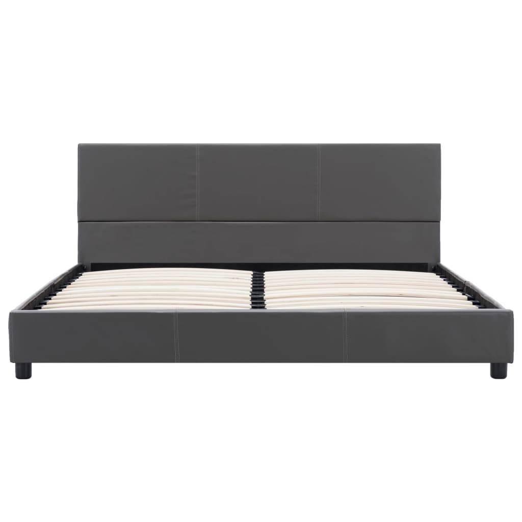 vidaXL Bettgestell Grau Kunstleder 160x200 cm