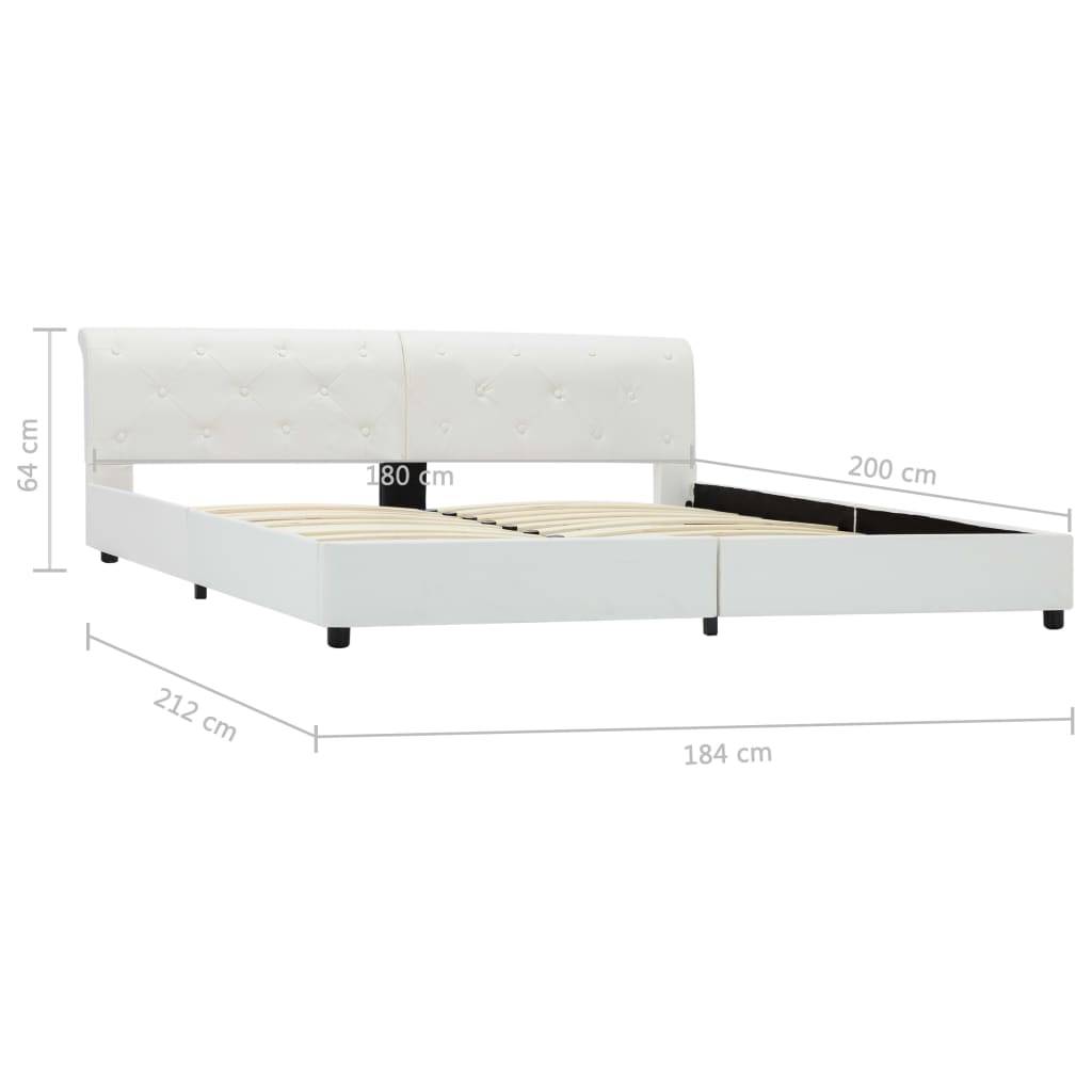vidaXL Bettgestell Weiß Kunstleder 180×200 cm
