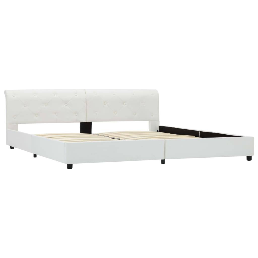 vidaXL Bettgestell Weiß Kunstleder 180×200 cm