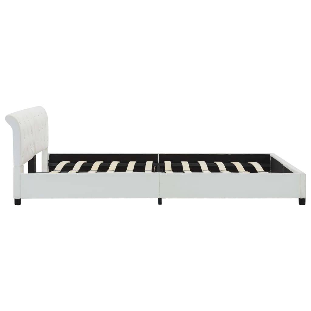vidaXL Bettgestell Weiß Kunstleder 180×200 cm