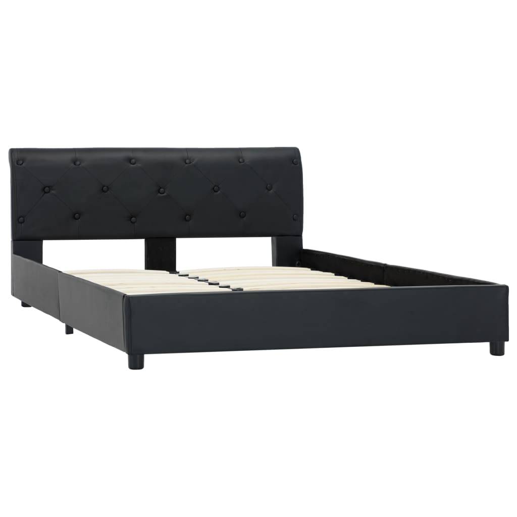 vidaXL Bettgestell Schwarz Kunstleder 120 x 200 cm