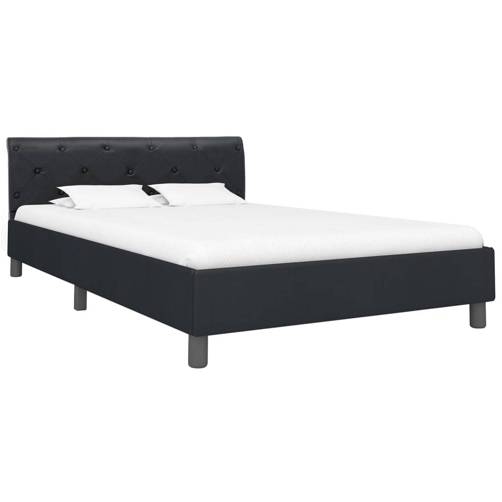 vidaXL Bettgestell Schwarz Kunstleder 140 × 200 cm