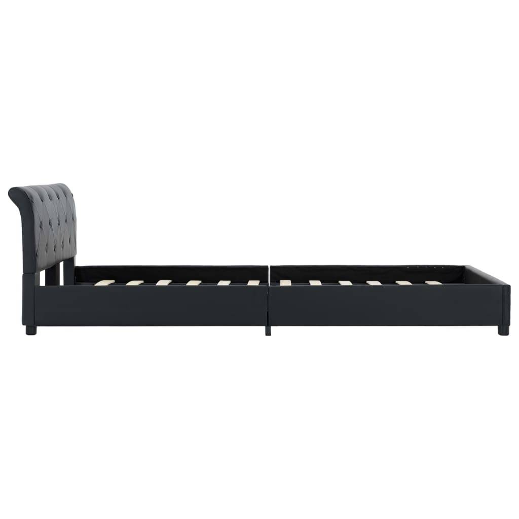 vidaXL Bettgestell Schwarz Kunstleder 140 × 200 cm