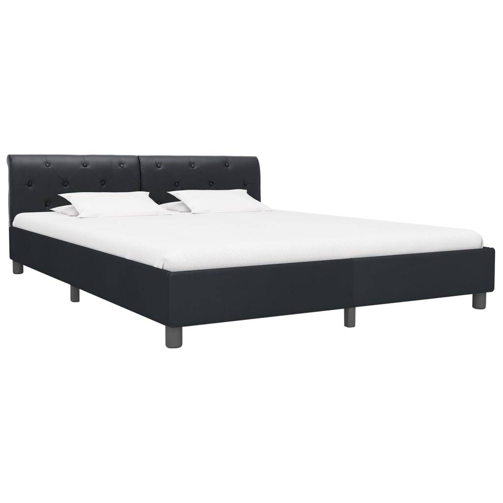 vidaXL Bettgestell Schwarz Kunstleder 160 × 200 cm