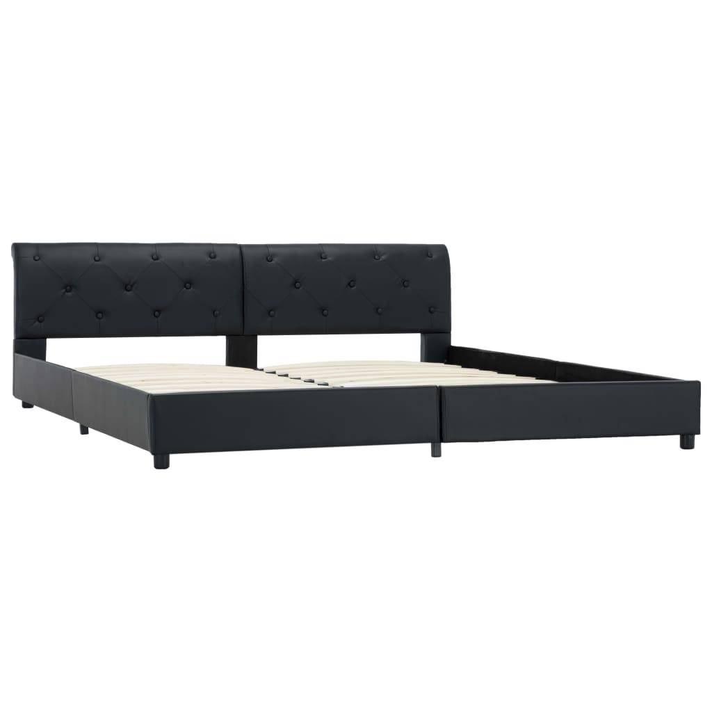 vidaXL Bettgestell Schwarz Kunstleder 180 × 200 cm