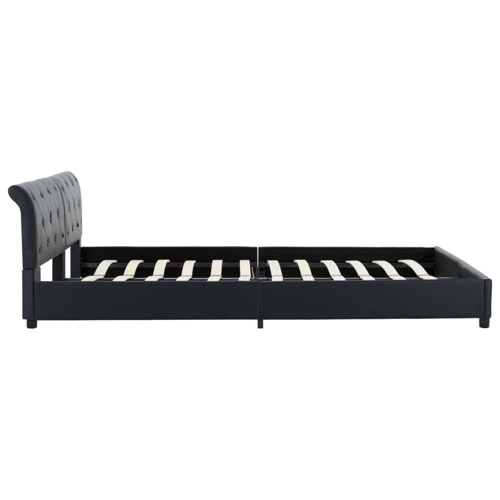 vidaXL Bettgestell Schwarz Kunstleder 180 × 200 cm