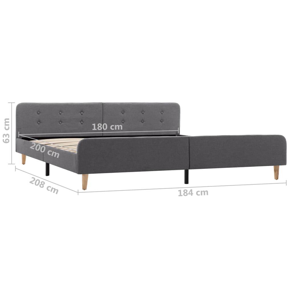vidaXL Bettgestell Hellgrau Stoff 180×200 cm
