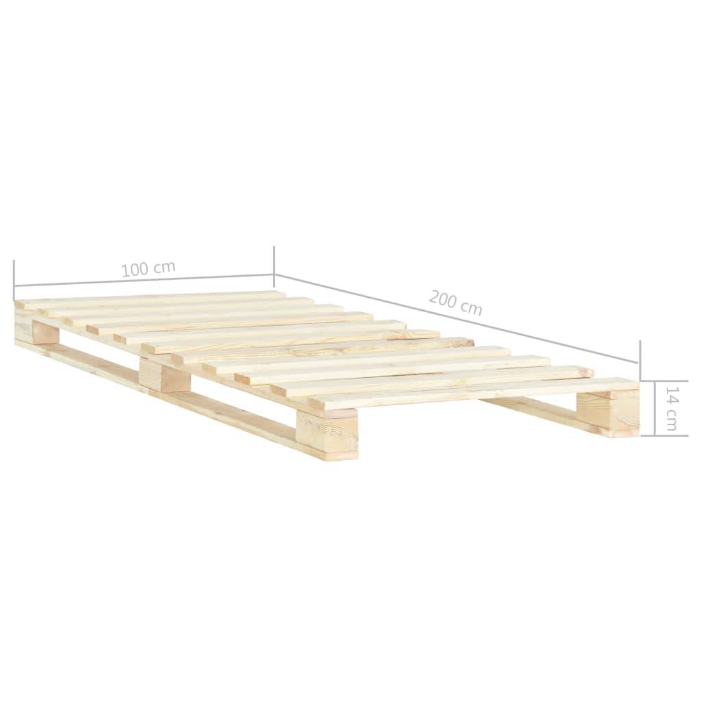 vidaXL Palettenbett Massivholz Kiefer 100×200 cm