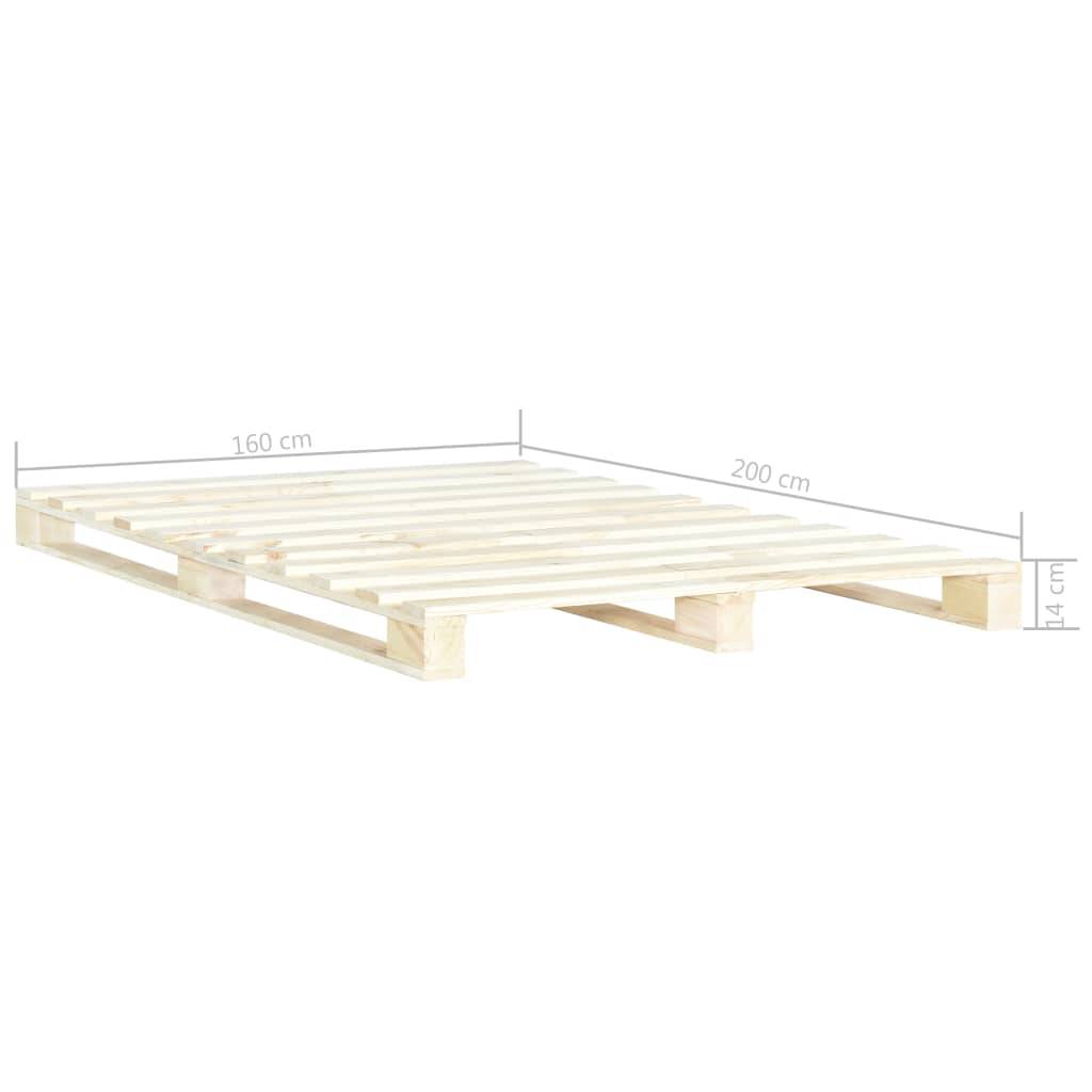 vidaXL Palettenbett Massivholz Kiefer 160×200 cm