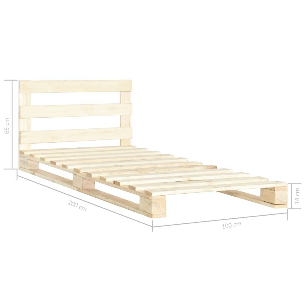 vidaXL Palettenbett Massivholz Kiefer 100×200 cm