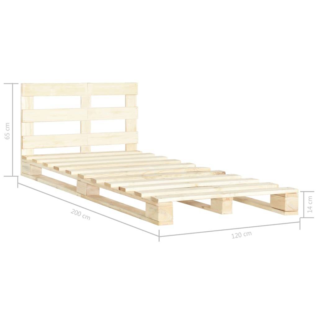 vidaXL Palettenbett Massivholz Kiefer 120×200 cm