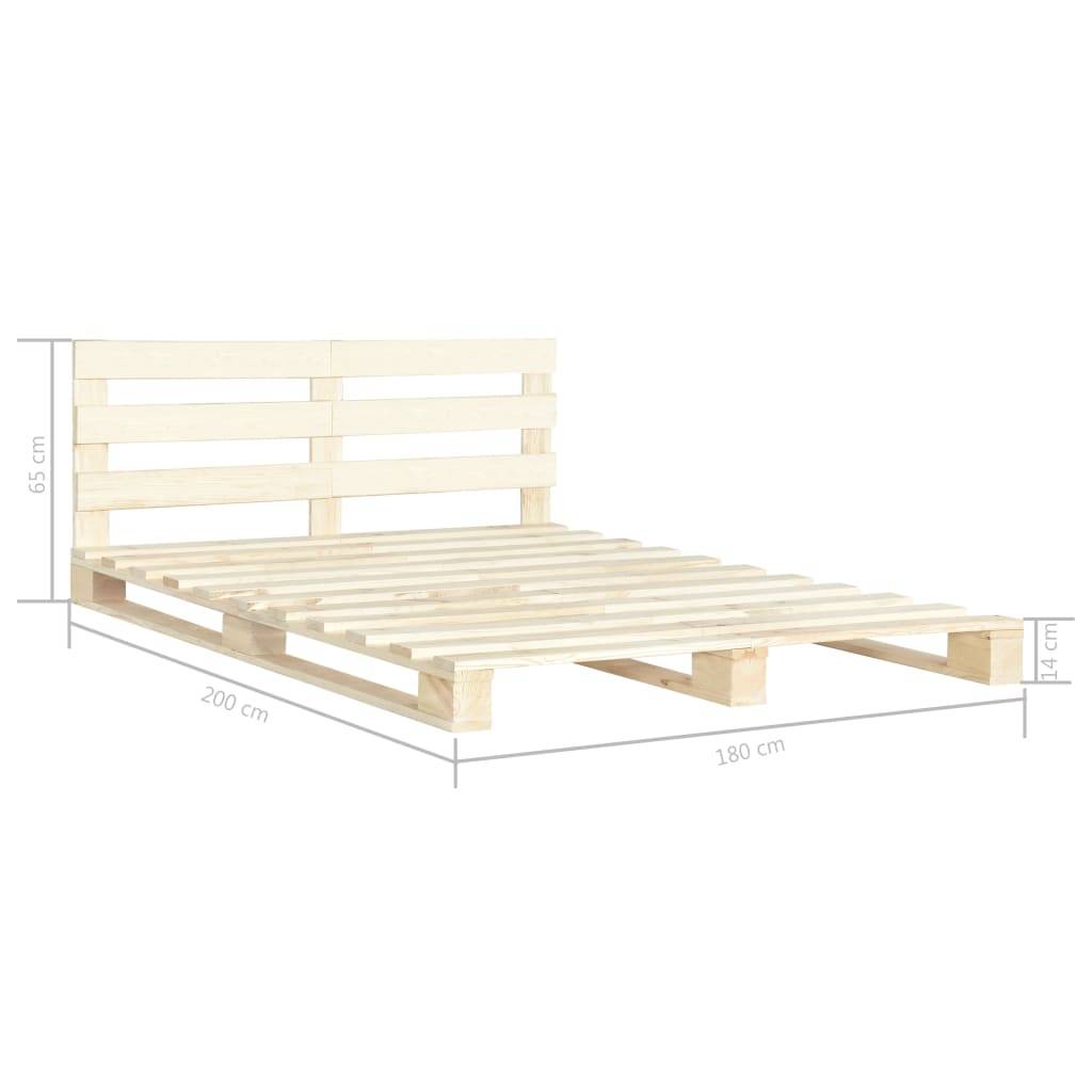 vidaXL Palettenbett Massivholz Kiefer 180×200 cm
