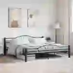 vidaXL Bettgestell Schwarz Metall 200×200 cm vidaXL Bettgestell Schwarz Metall 200×200 cm