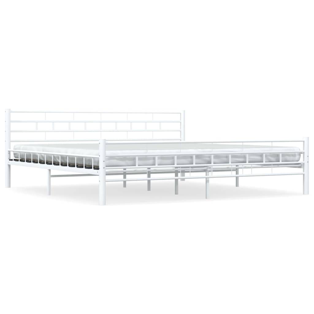 vidaXL Bettgestell Weiß Metall 200×200 cm