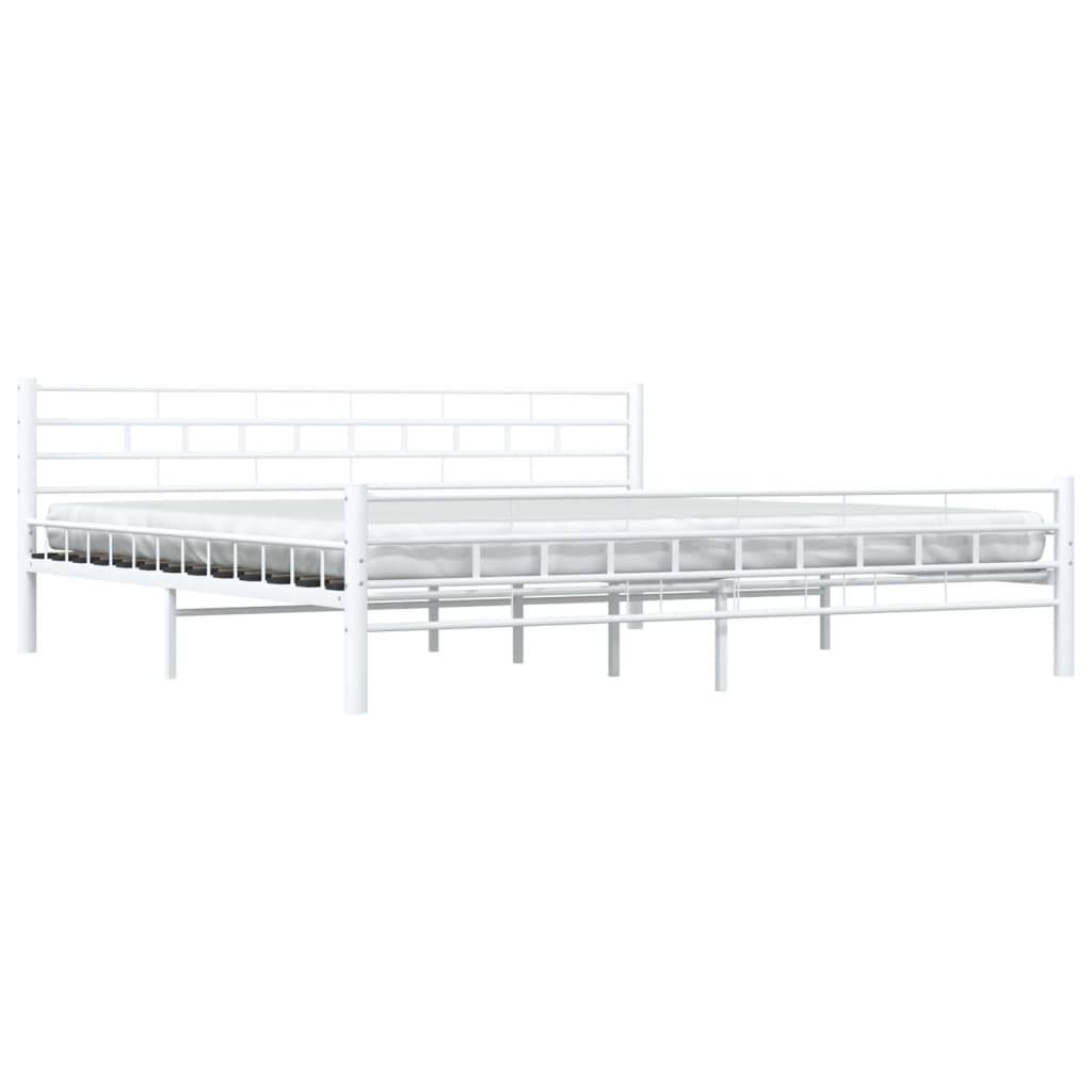 vidaXL Bettgestell Weiß Metall 200×200 cm