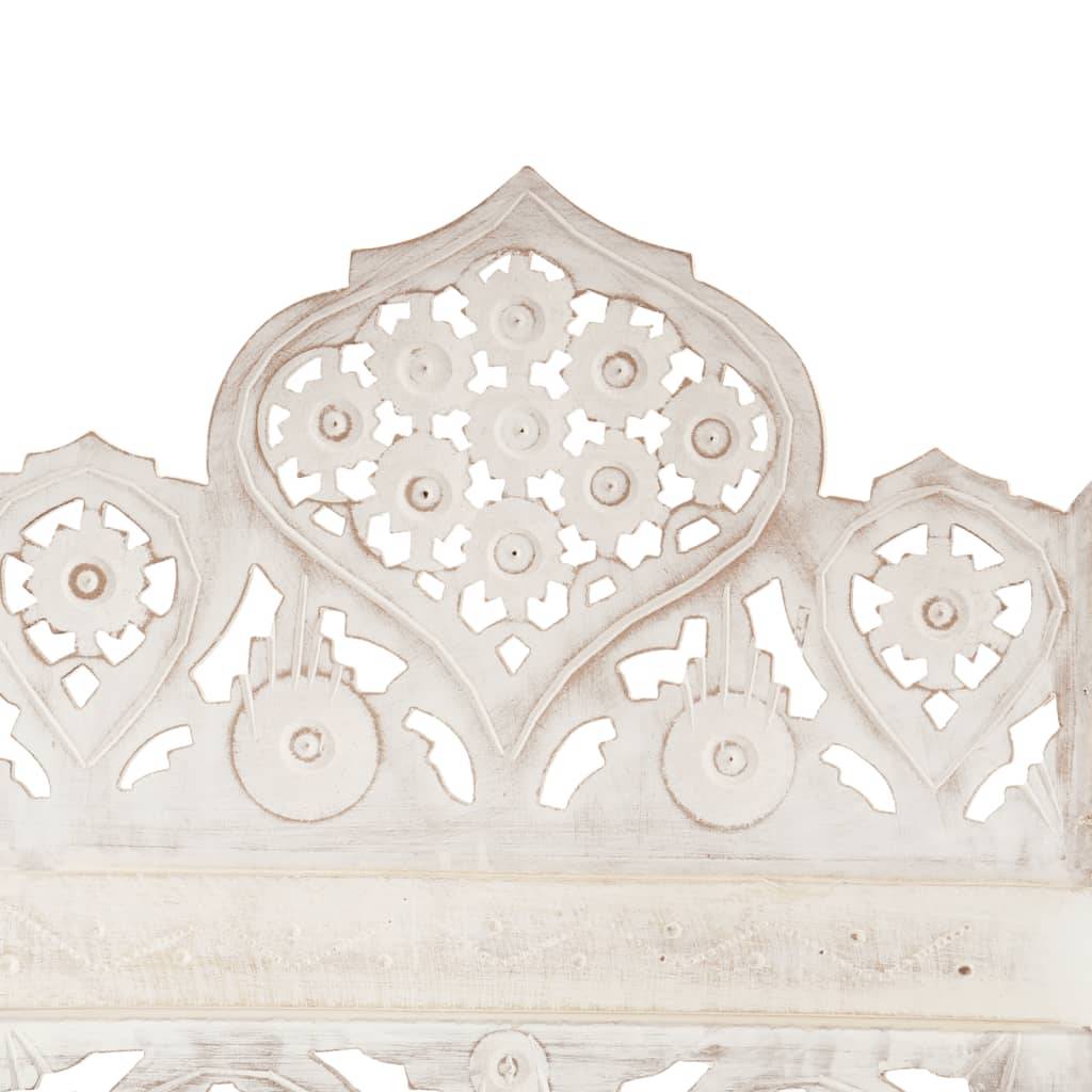 vidaXL 5tlg. Raumteiler Handgeschnitzt Weiß 200×165cm Mango Massivholz