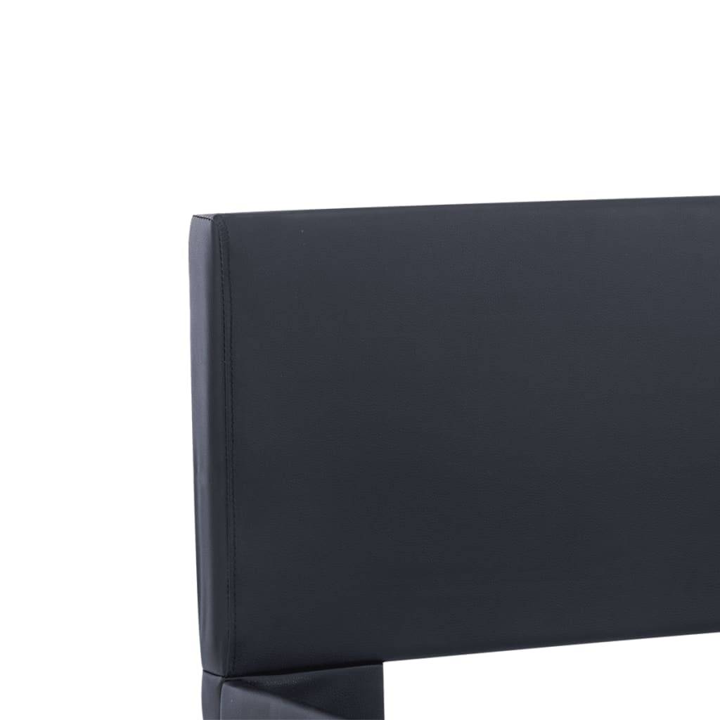 vidaXL Bettgestell mit LED Schwarz Kunstleder 90x200 cm