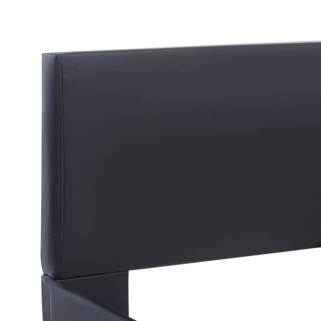 vidaXL Bettgestell mit LED Schwarz Kunstleder 180x200 cm