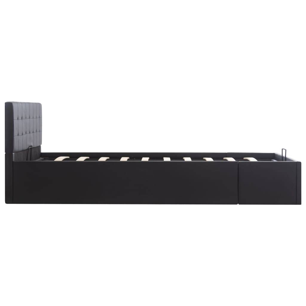 vidaXL Stauraumbett Hydraulisch Schwarz Kunstleder 140×200 cm