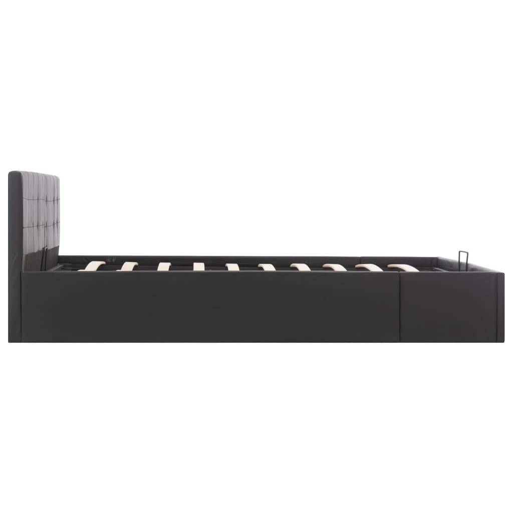 vidaXL Stauraumbett Hydraulisch Schwarz Kunstleder 160×200cm