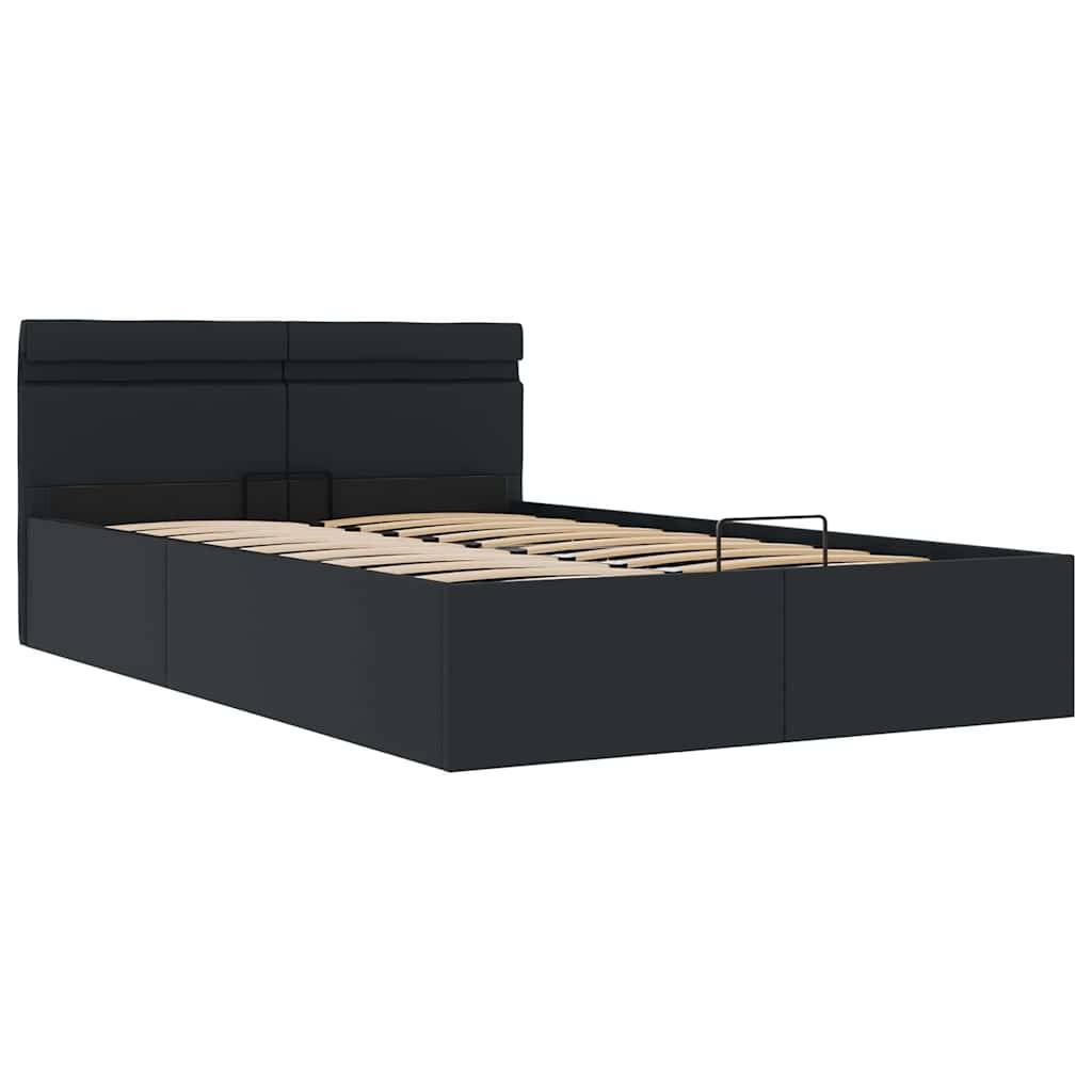 vidaXL Bett mit Bettkasten Hydraulisch LED Kunstleder 120x200 cm