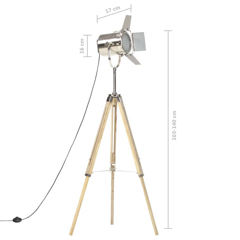 vidaXL Stehleuchte Dreibein Massivholz Mango 140 cm