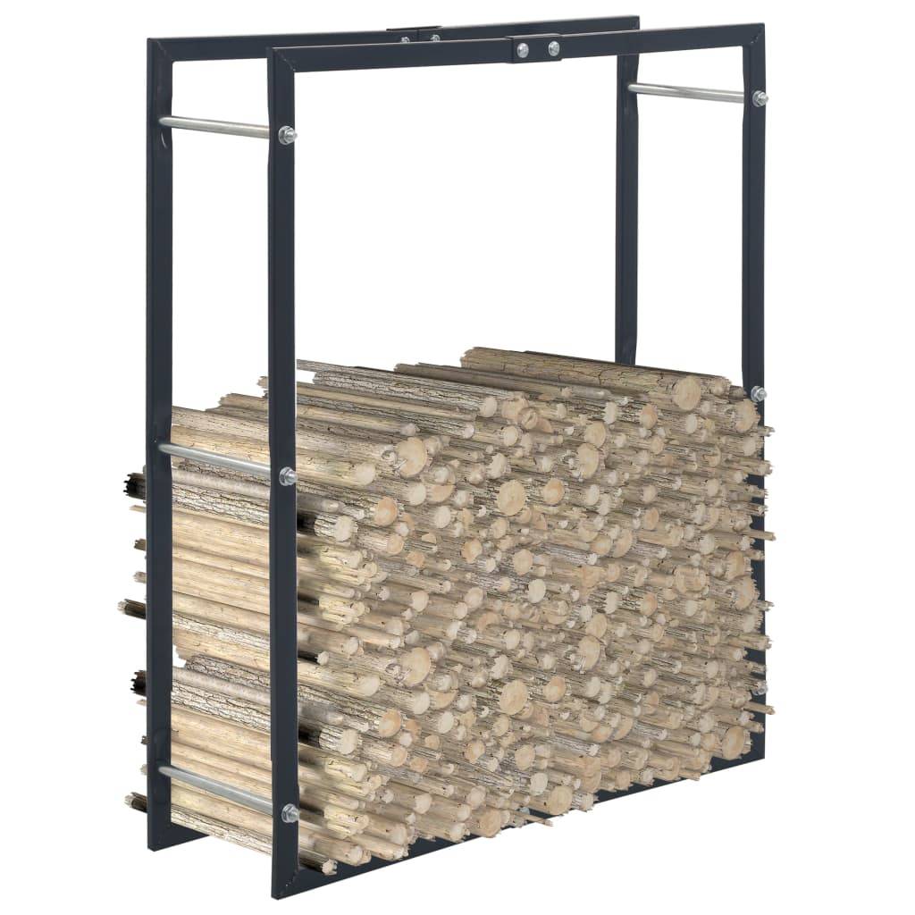 vidaXL Brennholzregal Schwarz 80×25×100 cm Stahl