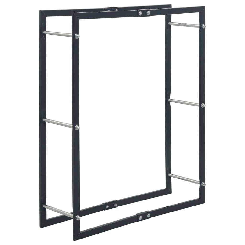 vidaXL Brennholzregal Schwarz 80×25×100 cm Stahl
