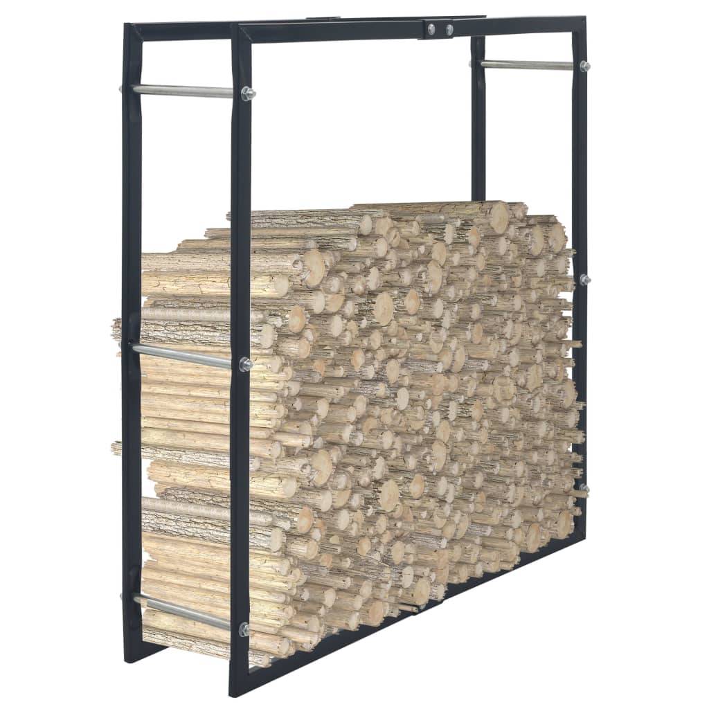vidaXL Brennholzregal Schwarz 100×25×100 cm Stahl