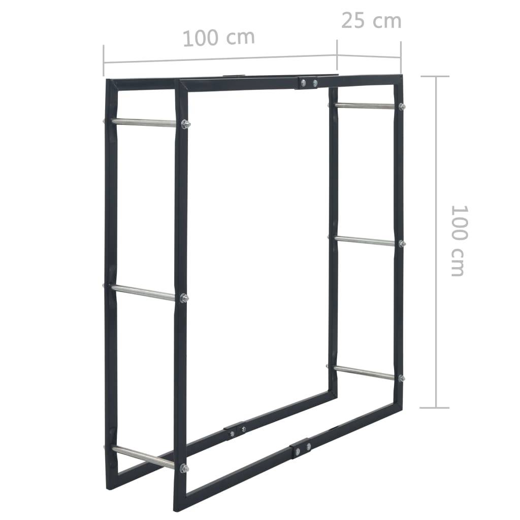 vidaXL Brennholzregal Schwarz 100×25×100 cm Stahl