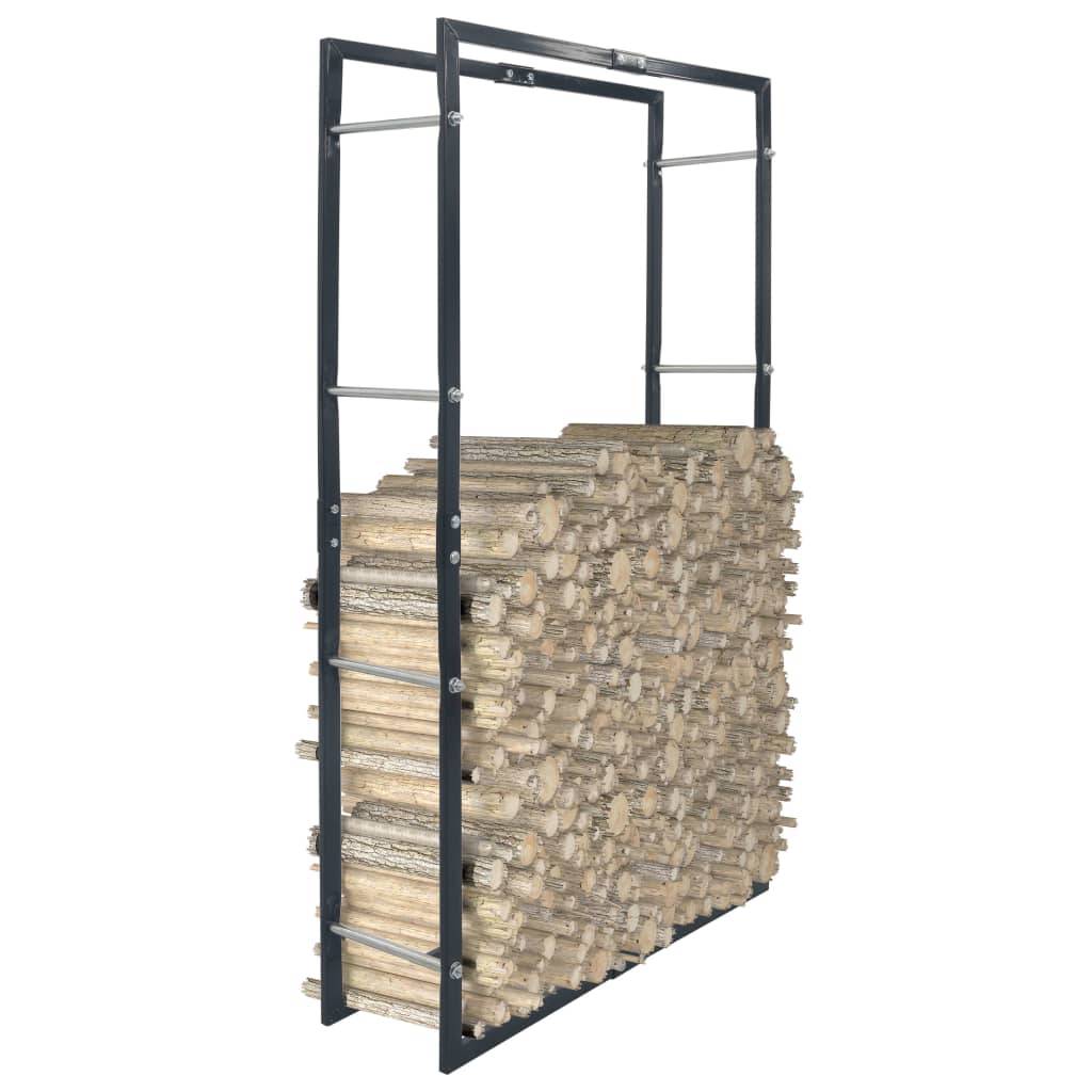 vidaXL Brennholzregal Schwarz 80×25×150 cm Stahl