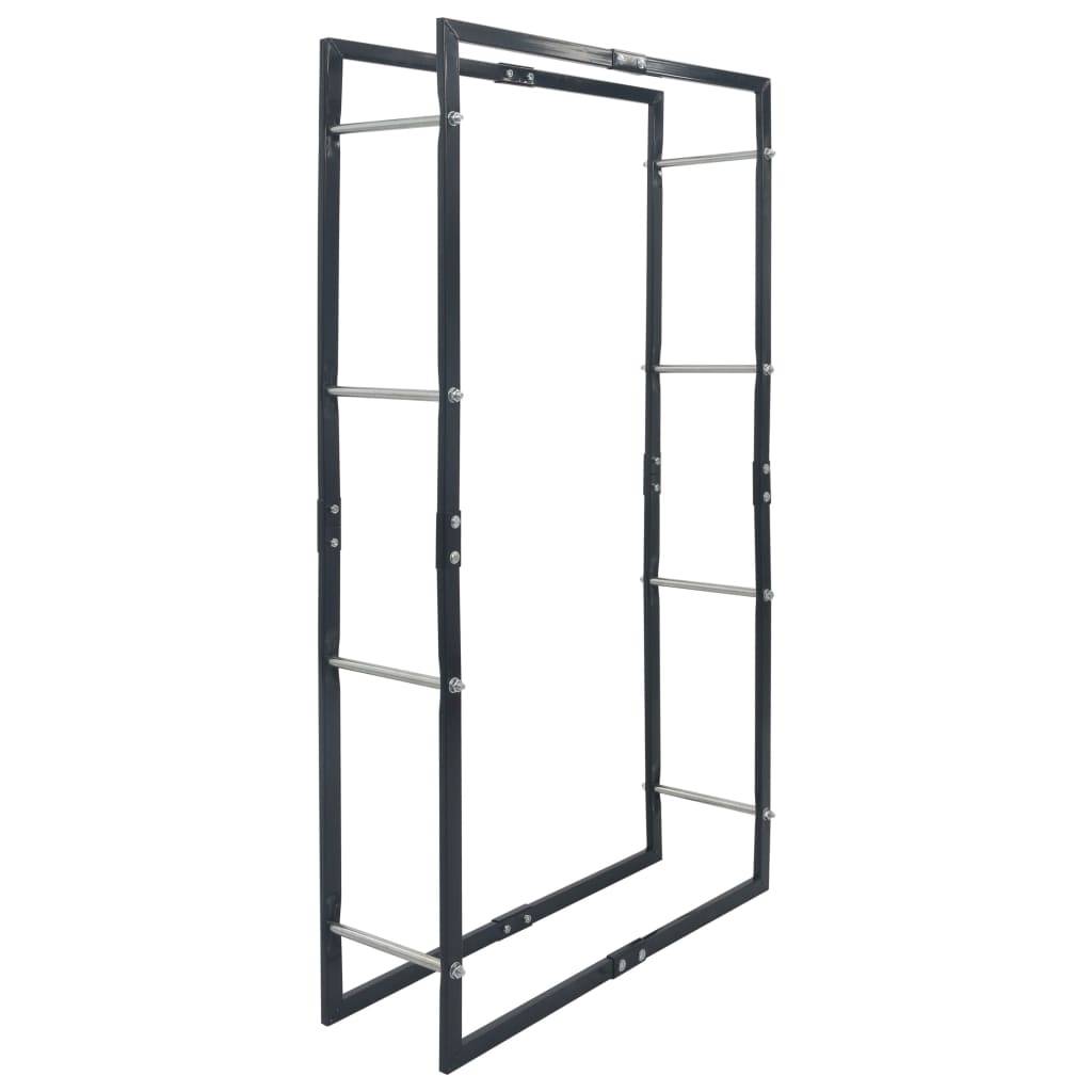 vidaXL Brennholzregal Schwarz 80×25×150 cm Stahl